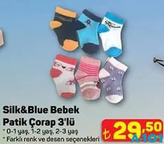 SİLK&BLUE BEBEK PATİK ÇORAP 3'LÜ